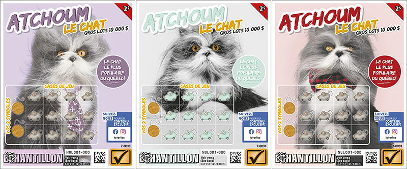 Billets de loterie Atchoum le chat
